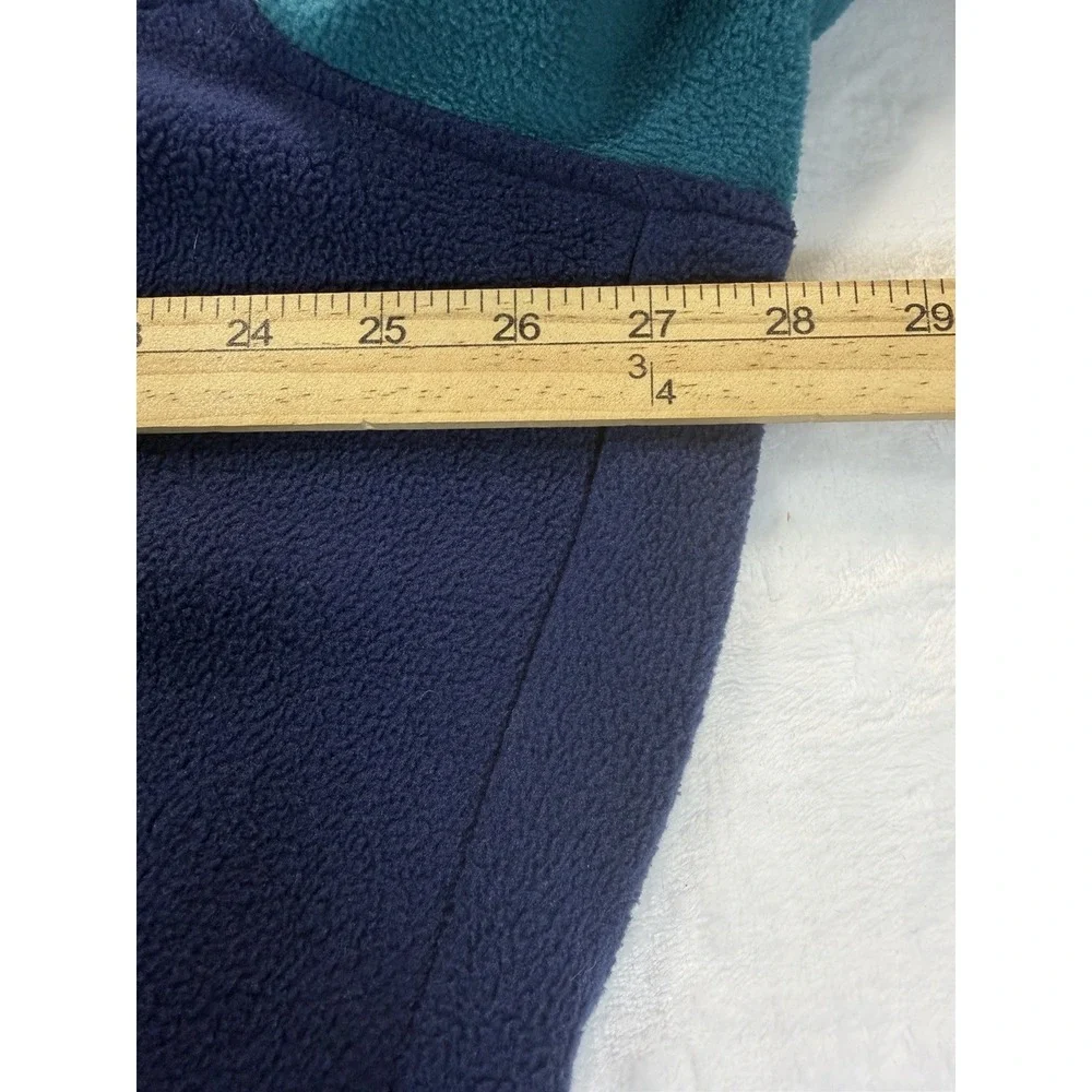 Lands'‎ End Pullover Men's XXL Heritage Fleece Snap Neck Teal/Navy Color Block